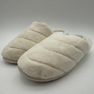 Dearfoams Women's Memory Foam Slippers Medium 7-8 Muslin Cream Indoor NEW